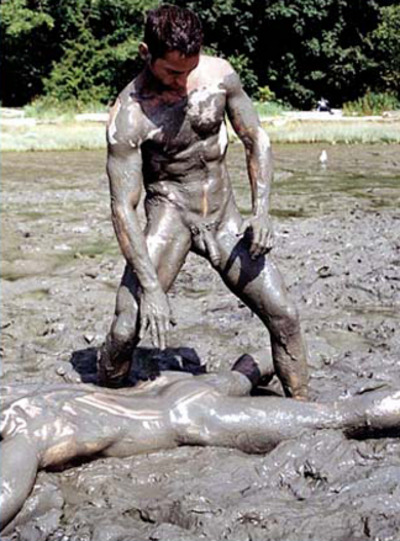 men mud in naked