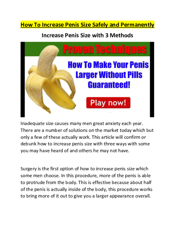 method penis increase size guaranteed to