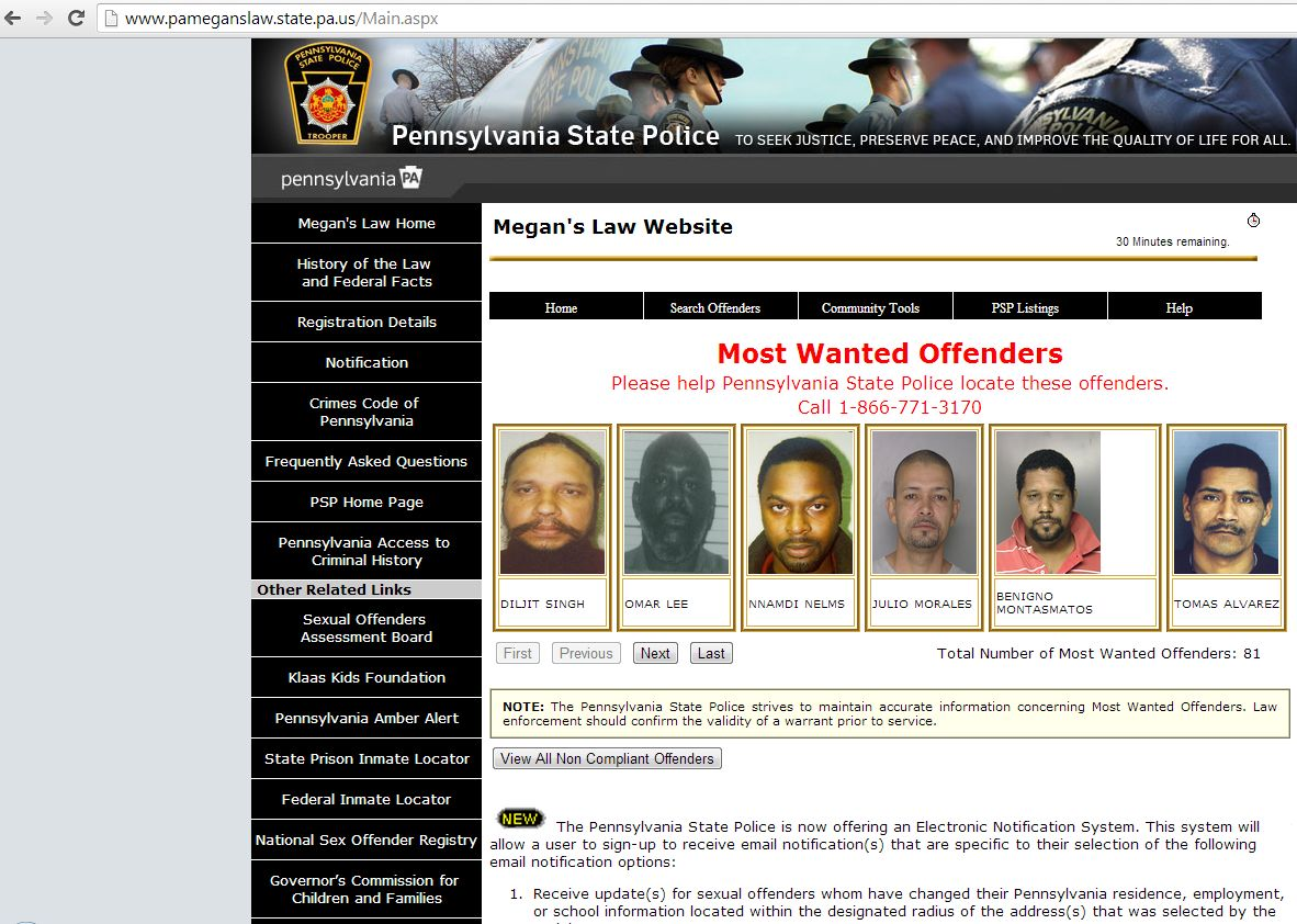 law offender website sex megans